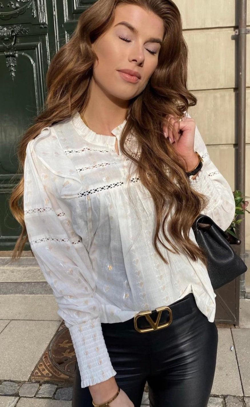 Continue Bluse - Joey - Heart White