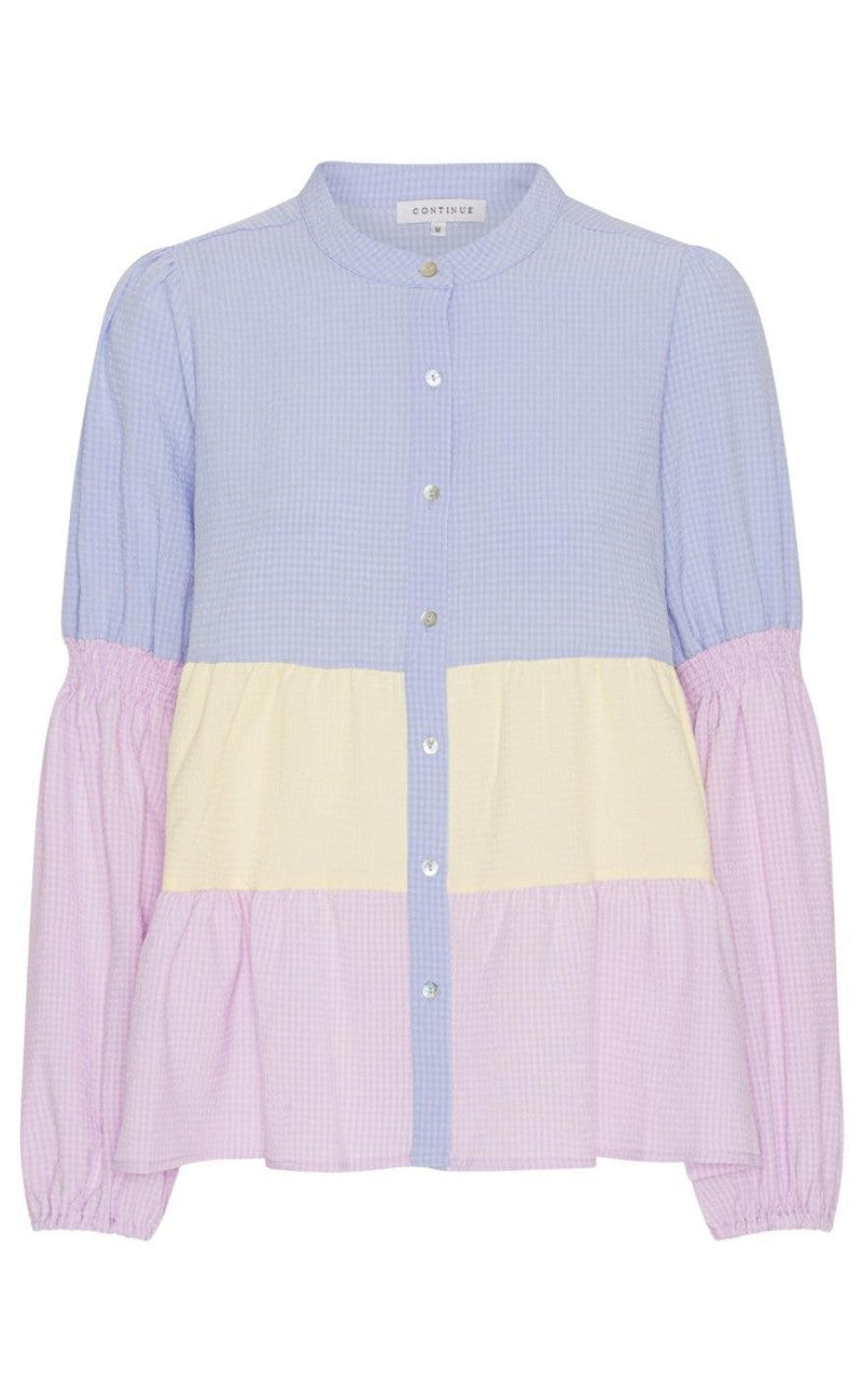 Continue Bluse - Sanna - Blue/Yellow/Purple