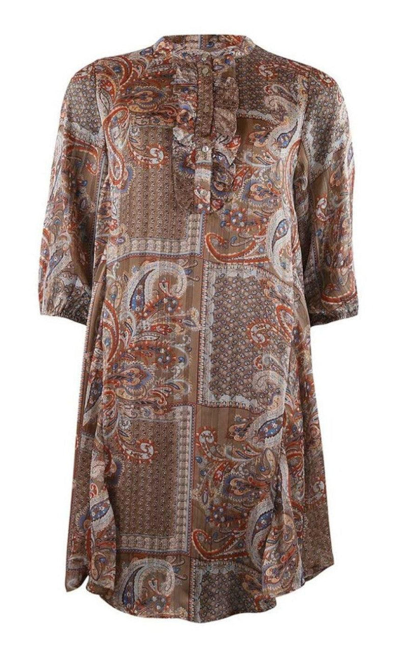 Continue Kjole - Perle Long Paisley - Burned Paisley