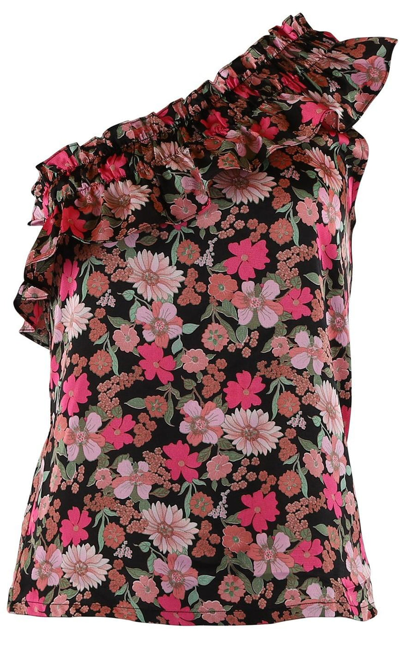 Continue Top - Josefine - Black Flower Print