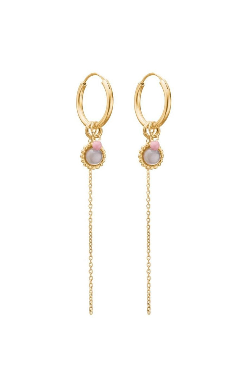 ENAMEL Copenhagen Øreringe / Hoops - Charming - Grey Moonstone
