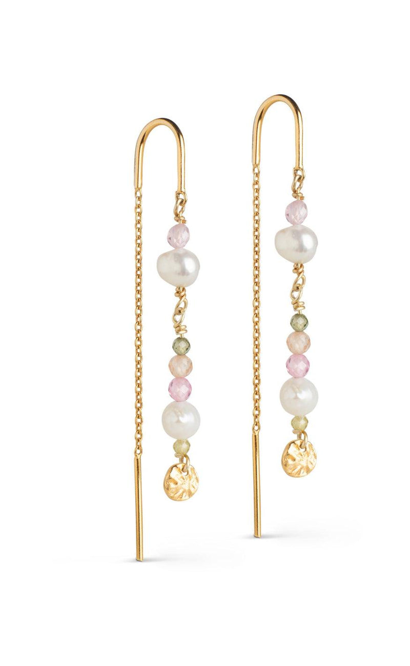 ENAMEL Copenhagen Øreringe - Sofia - Light Pink / Kaki Green / Peach / Pearl