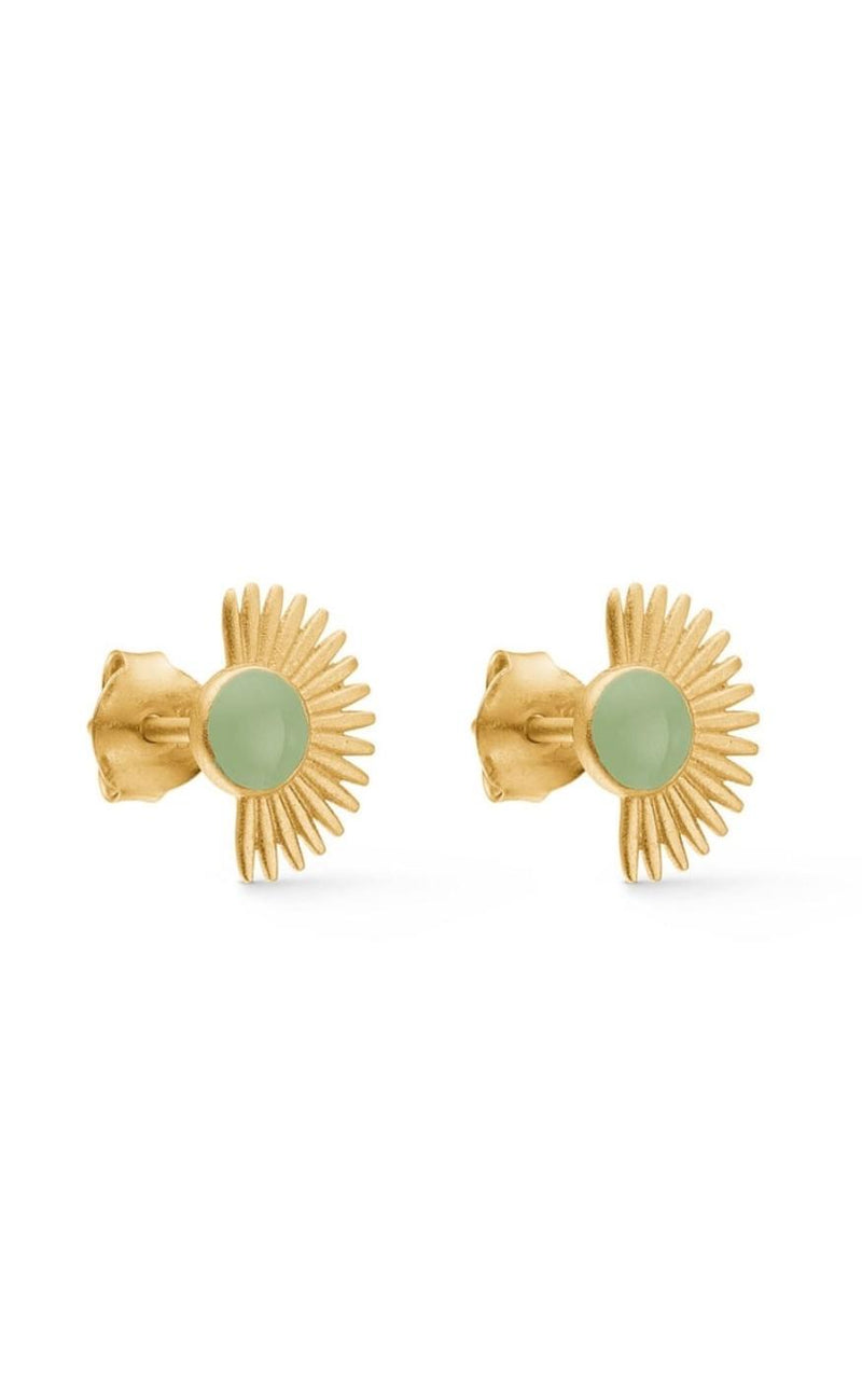 ENAMEL Copenhagen Øreringe / Stud - Soleil - Dusty Green