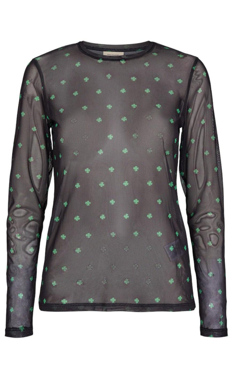 Freequent Bluse - Barbine - Kelly Green Mix