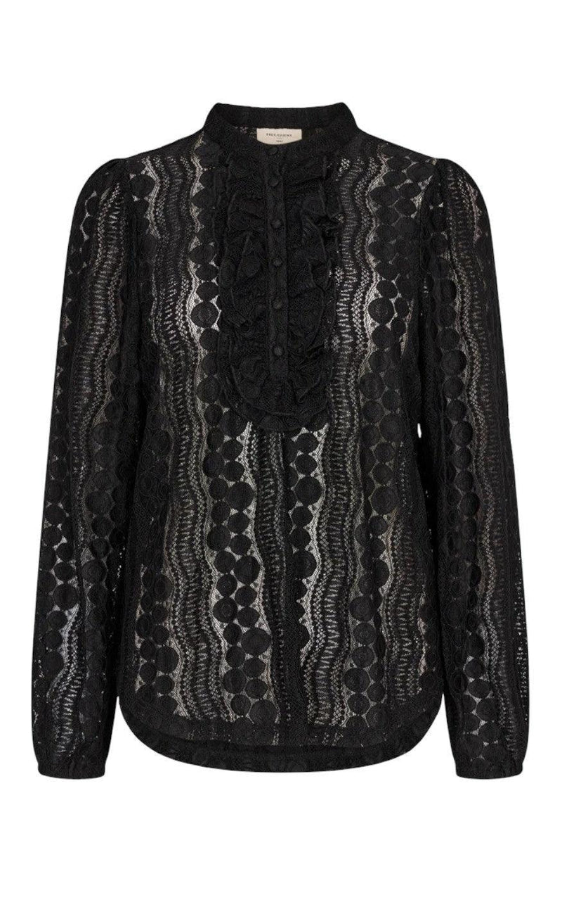 Freequent Bluse - Gro - Black