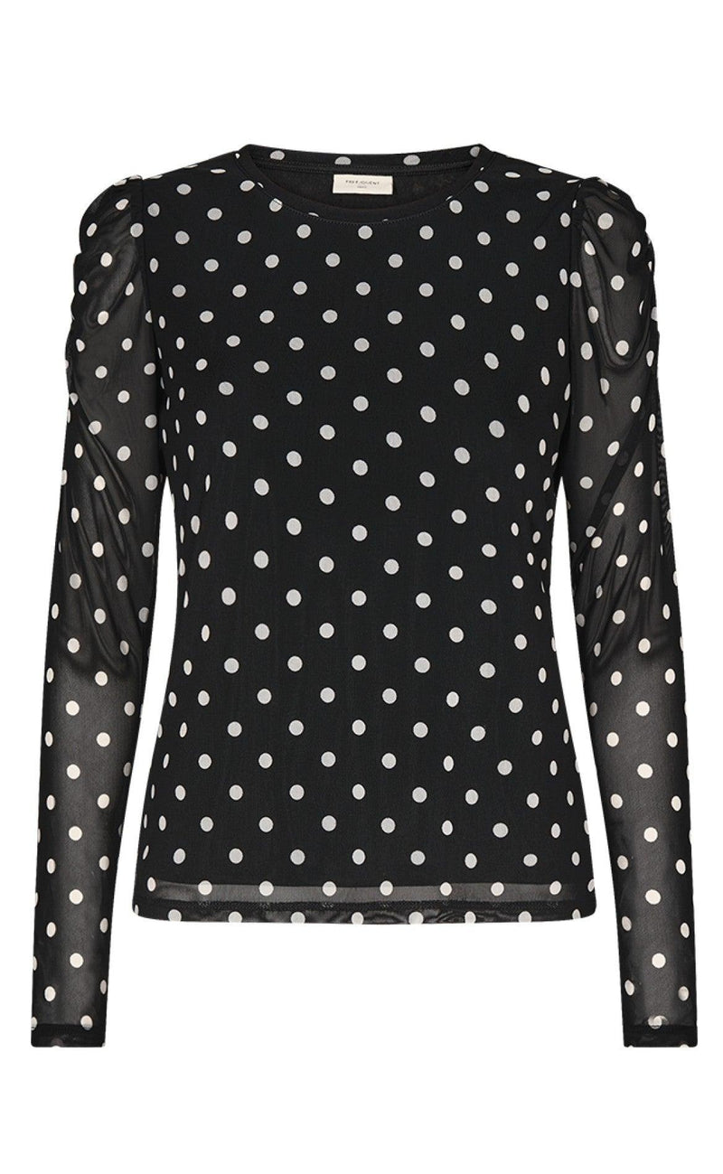 Freequent Bluse - Manta - Black/Offwhite