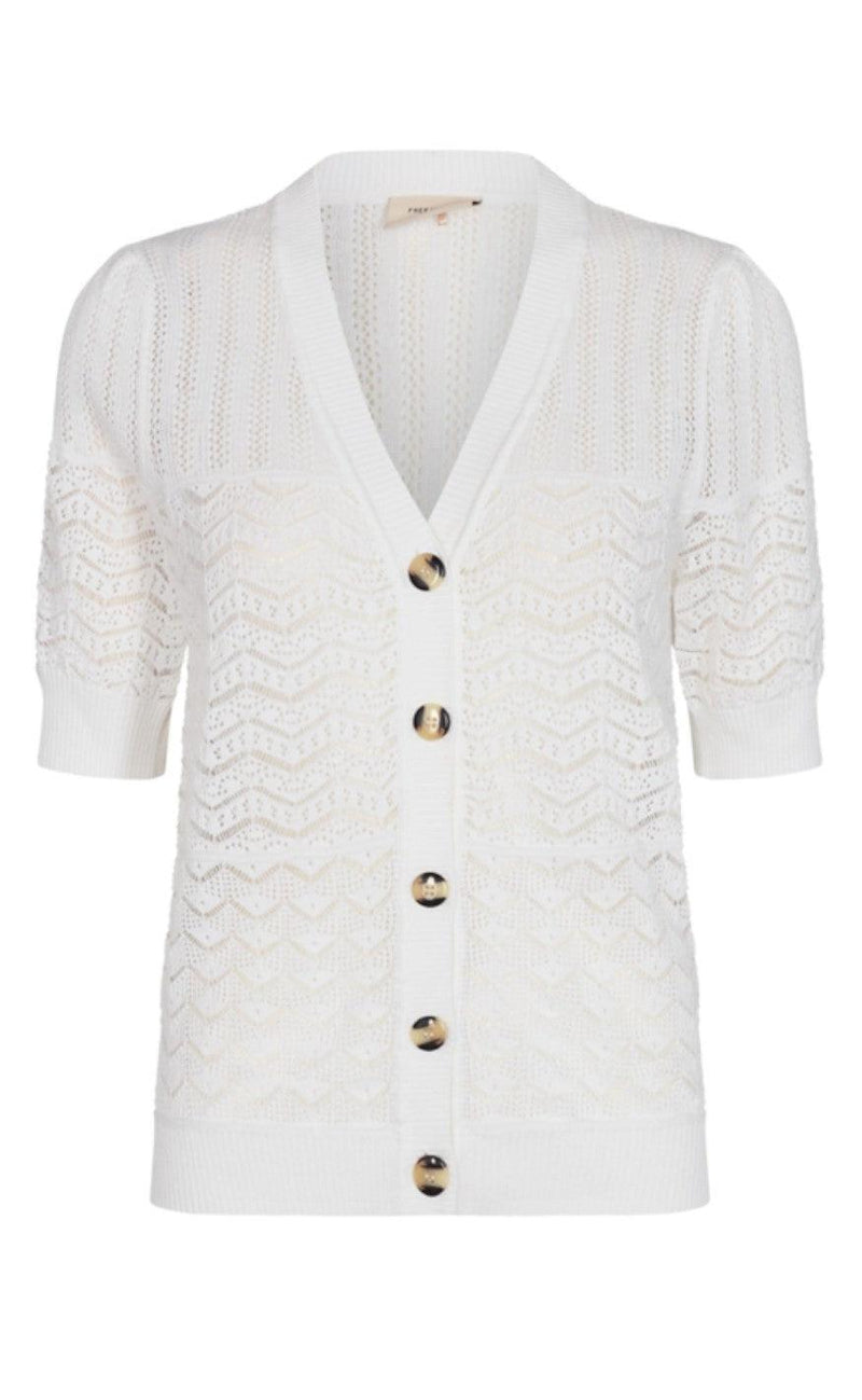 Freequent Cardigan - Nell - Pointelle - Briliant White
