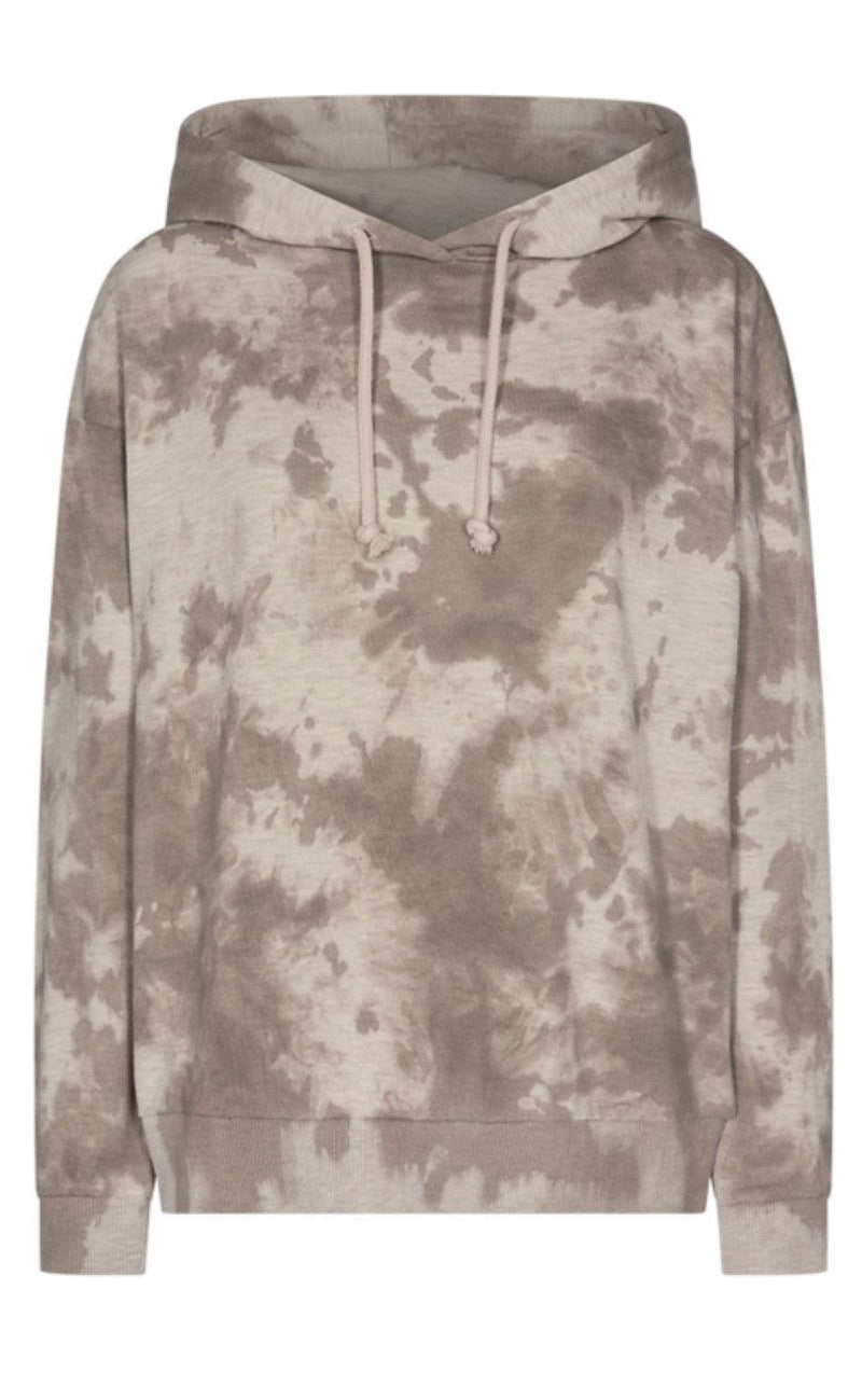 Freequent Hoodie - Relaxed Tiedye - Silver Mink Melange