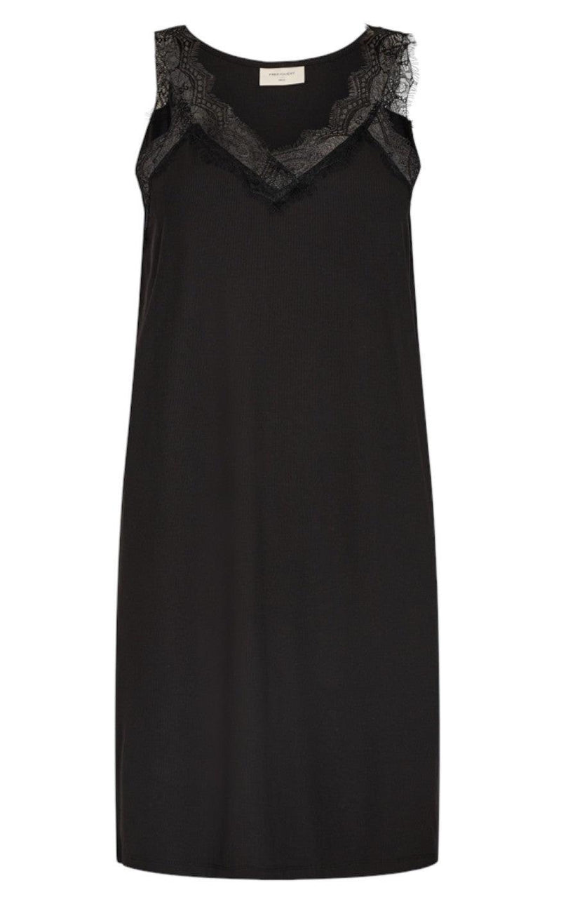 Freequent Kjole - Bicco Rib - Black
