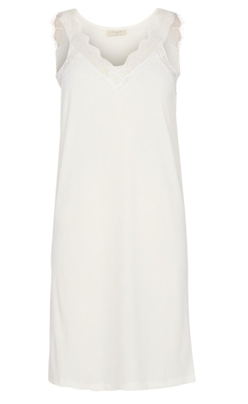 Freequent Kjole - Bicco Rib - Off White