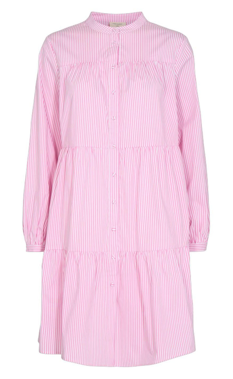 Freequent Kjole - Emmeline Stripe - Begonia Pink