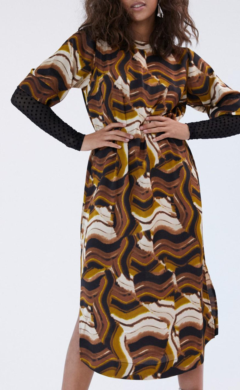 Freequent Kjole - Wish - Black With Amber Green