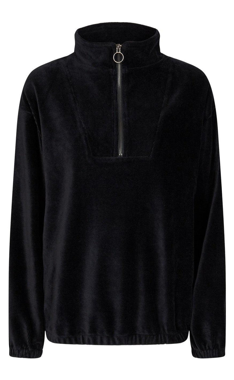 Freequent Pullover - Irene Collar Stripes - Black