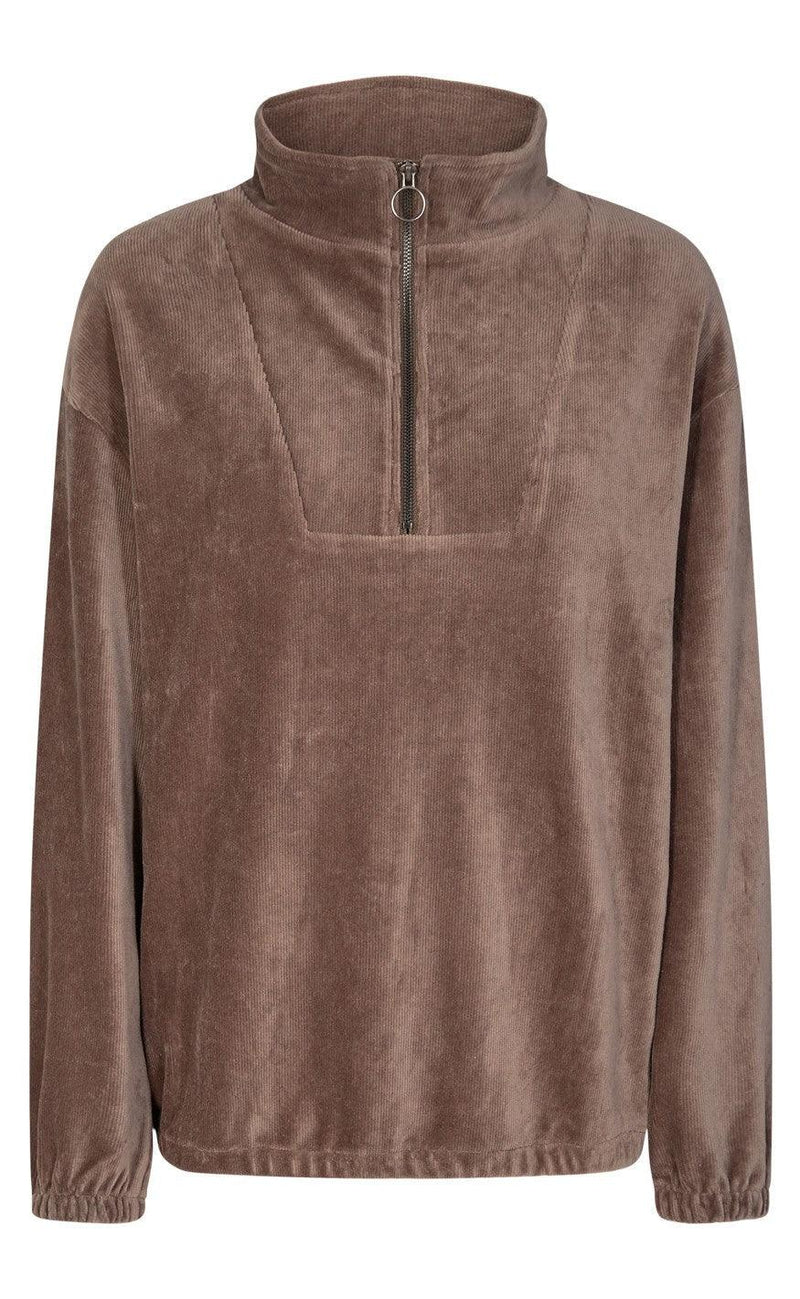 Freequent Pullover - Irene Collar Stripes - Morel