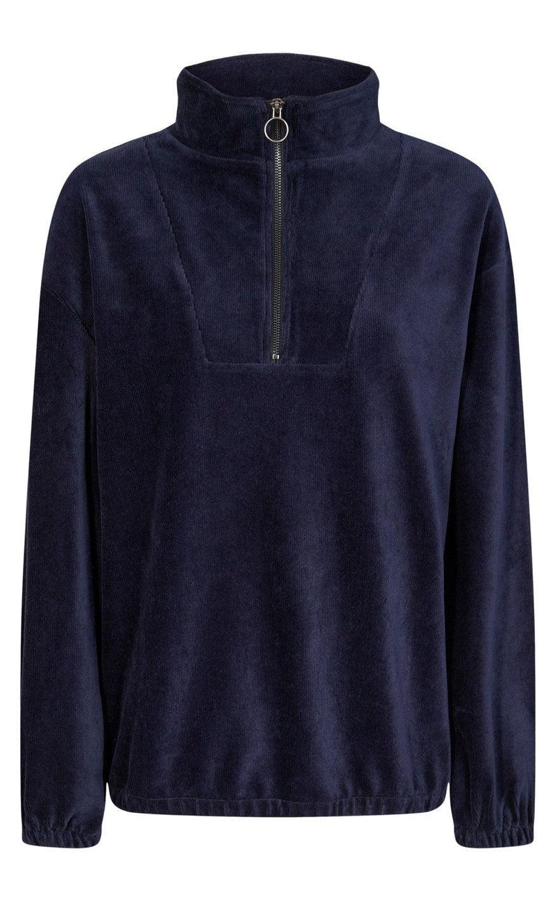 Freequent Pullover - Irene Collar Stripes - Navy