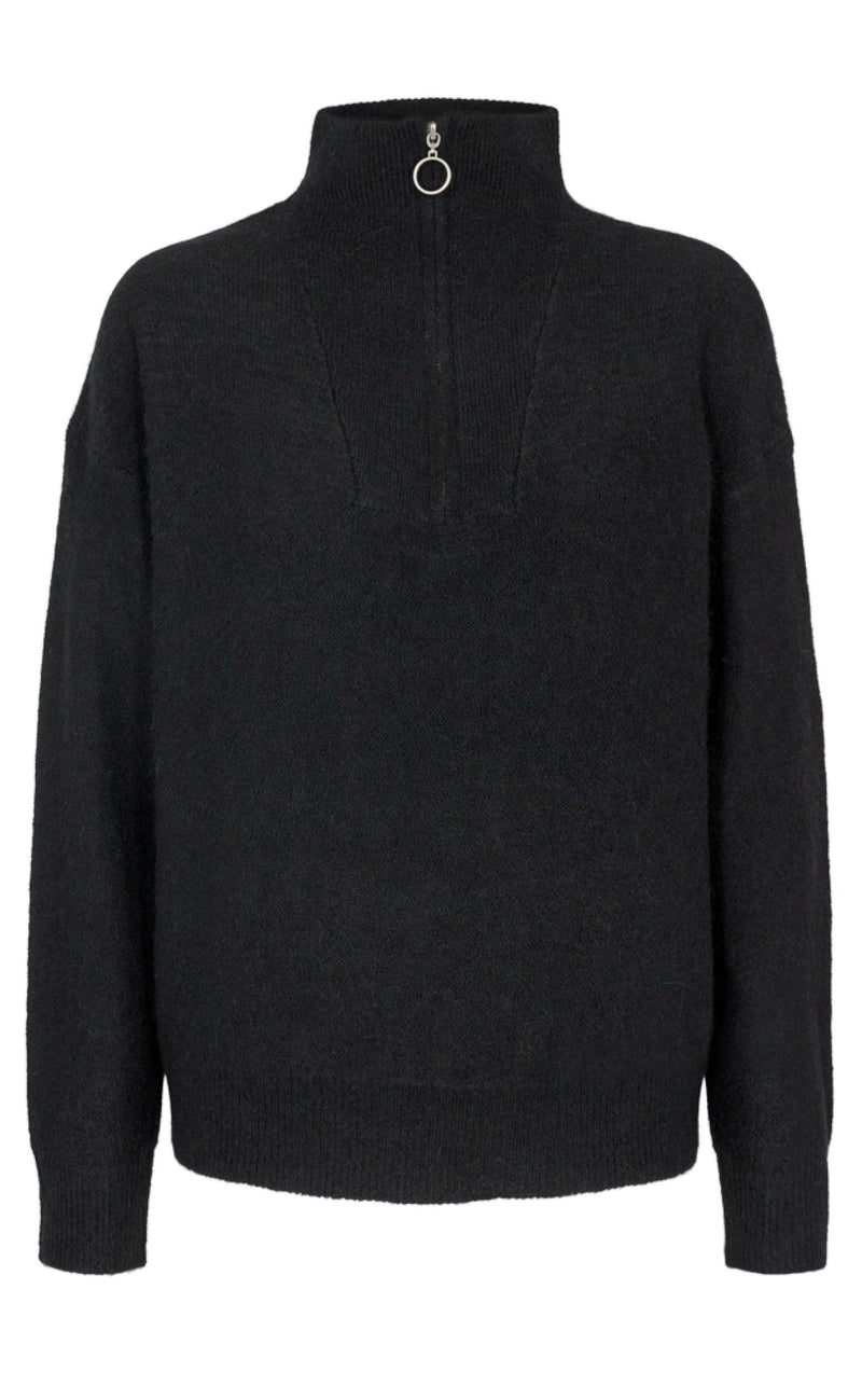 Freequent Pullover - Moto Zip - Black