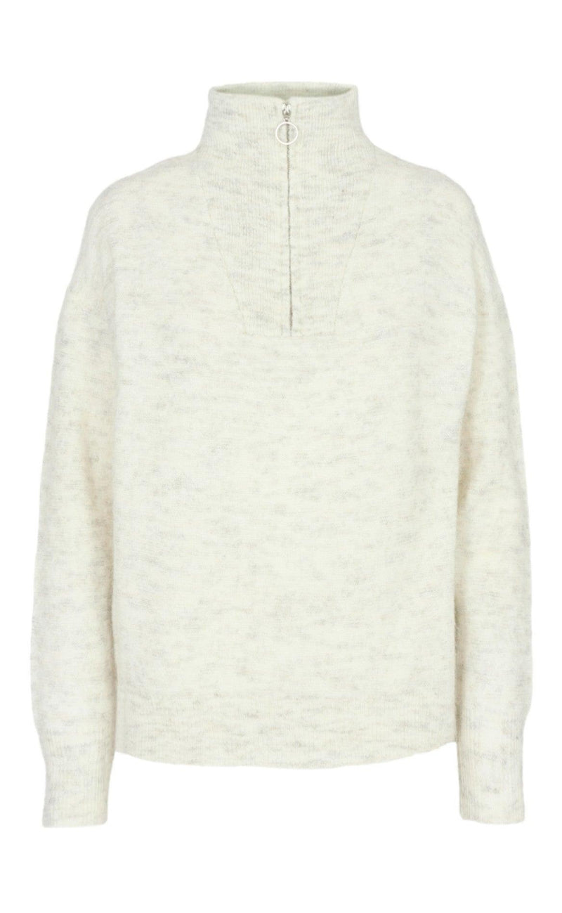 Freequent Pullover - Moto Zip - Offwhite