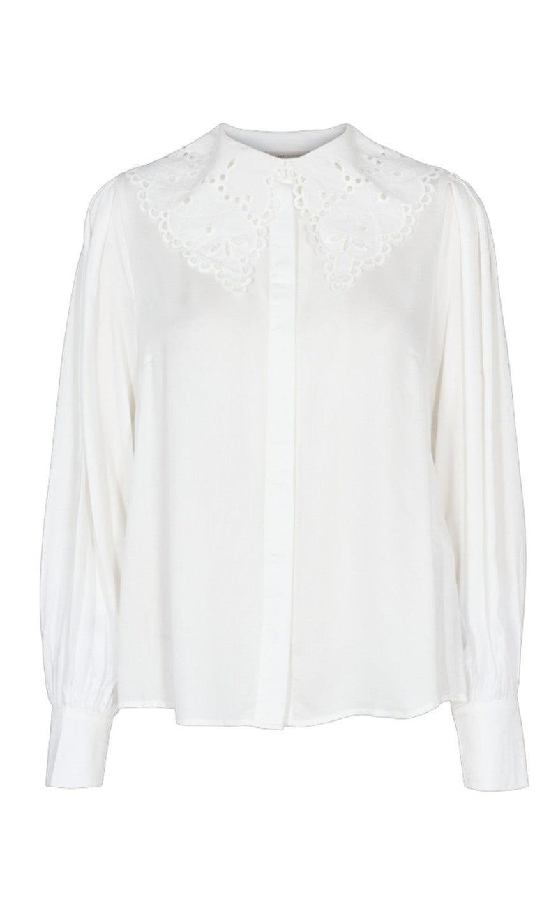 Freequent Skjorte - Ulva Embroidery - Offwhite