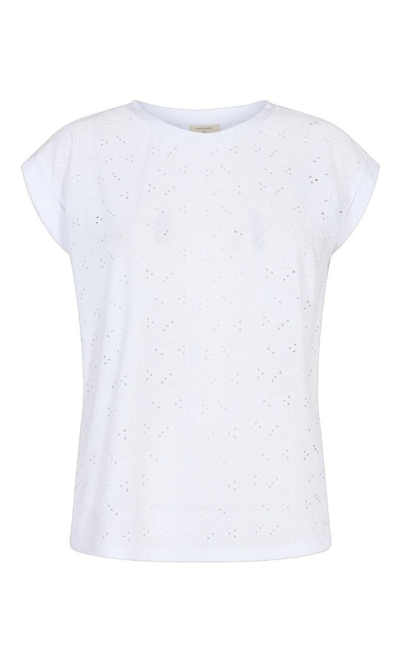 Freequent T-shirt - Blond Flower - Brilliant White