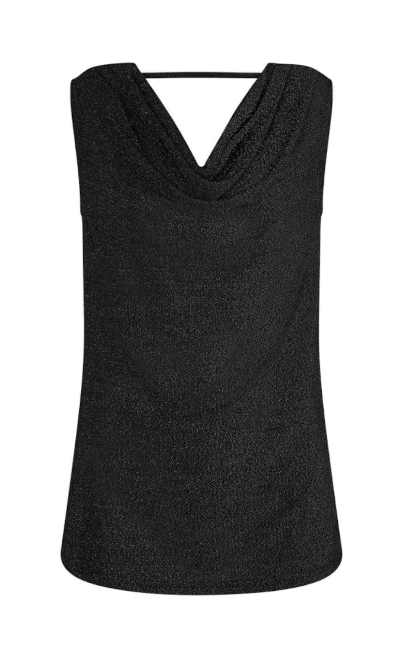 Freequent Top - Glit - Black With Silver