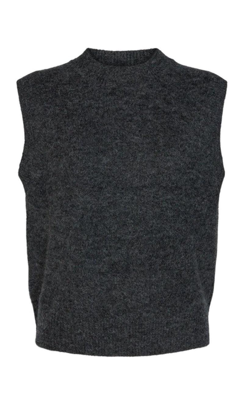 Freequent Vest - Merla Plain - Charcoal Melange