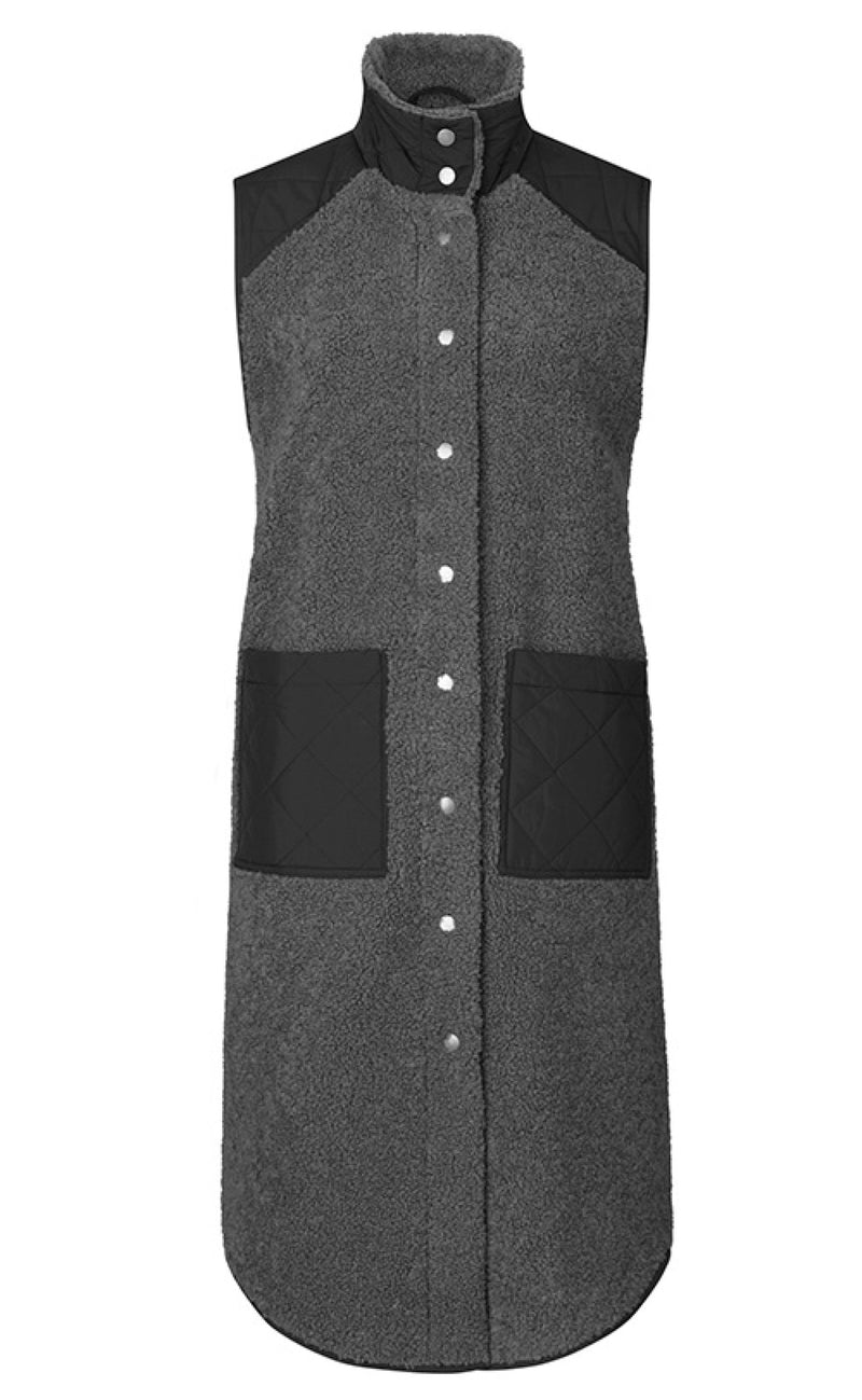 Global Funk Vest - Raima Teddy - Grey Black Mix