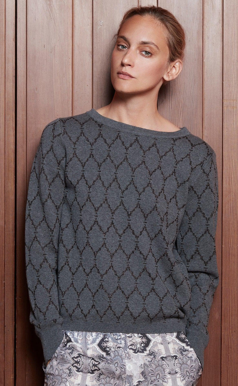 Gustav Bluse - Aston Jacquard Knit - Iron