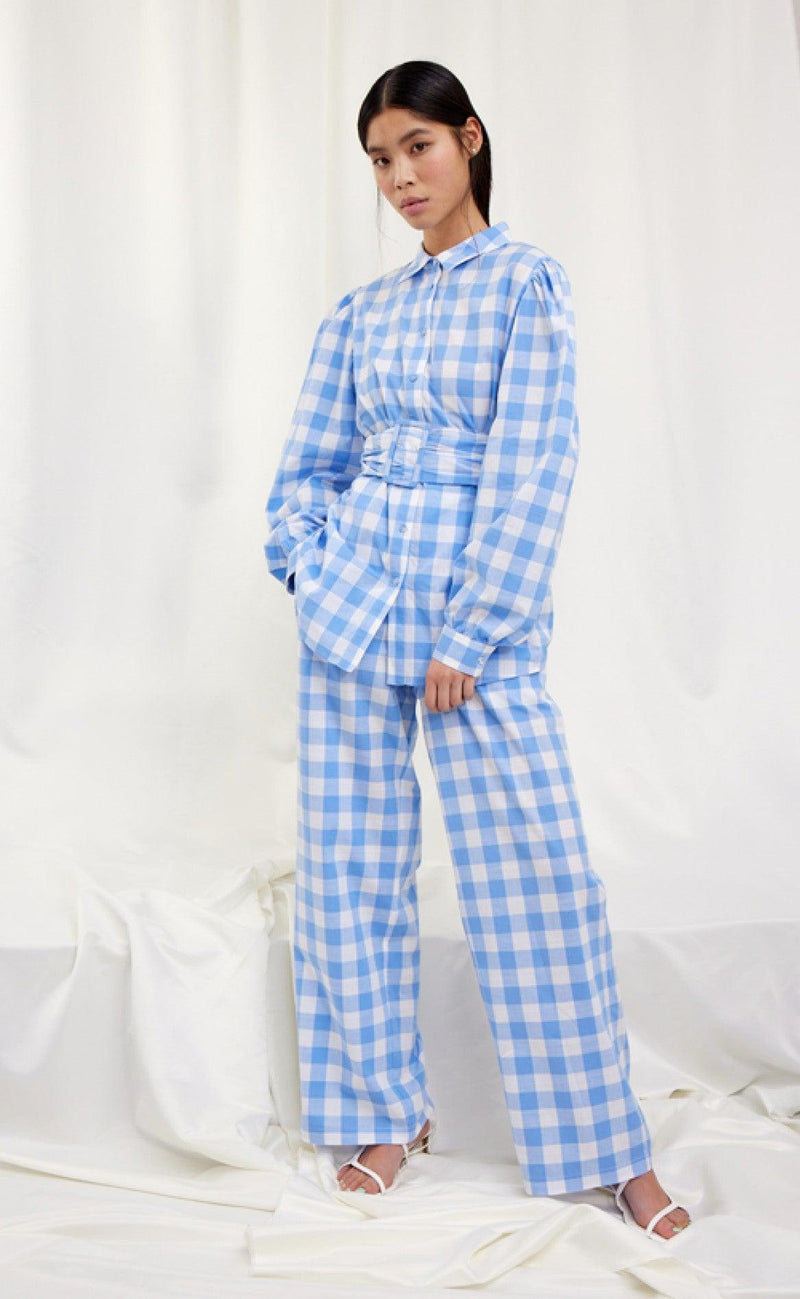 Hunkøn Bukser - Geira - Blue Checked