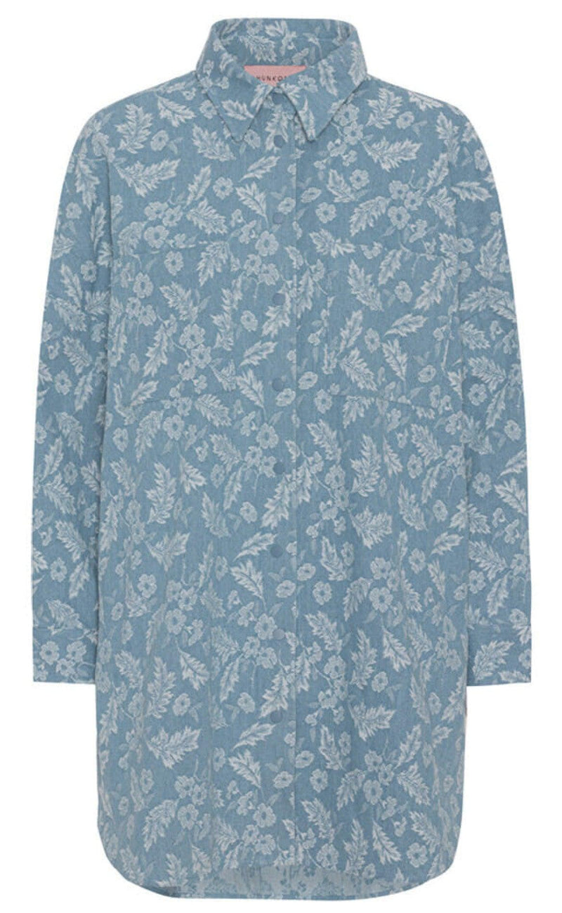 Hunkøn Skjorte - Jolene - Denim Flower