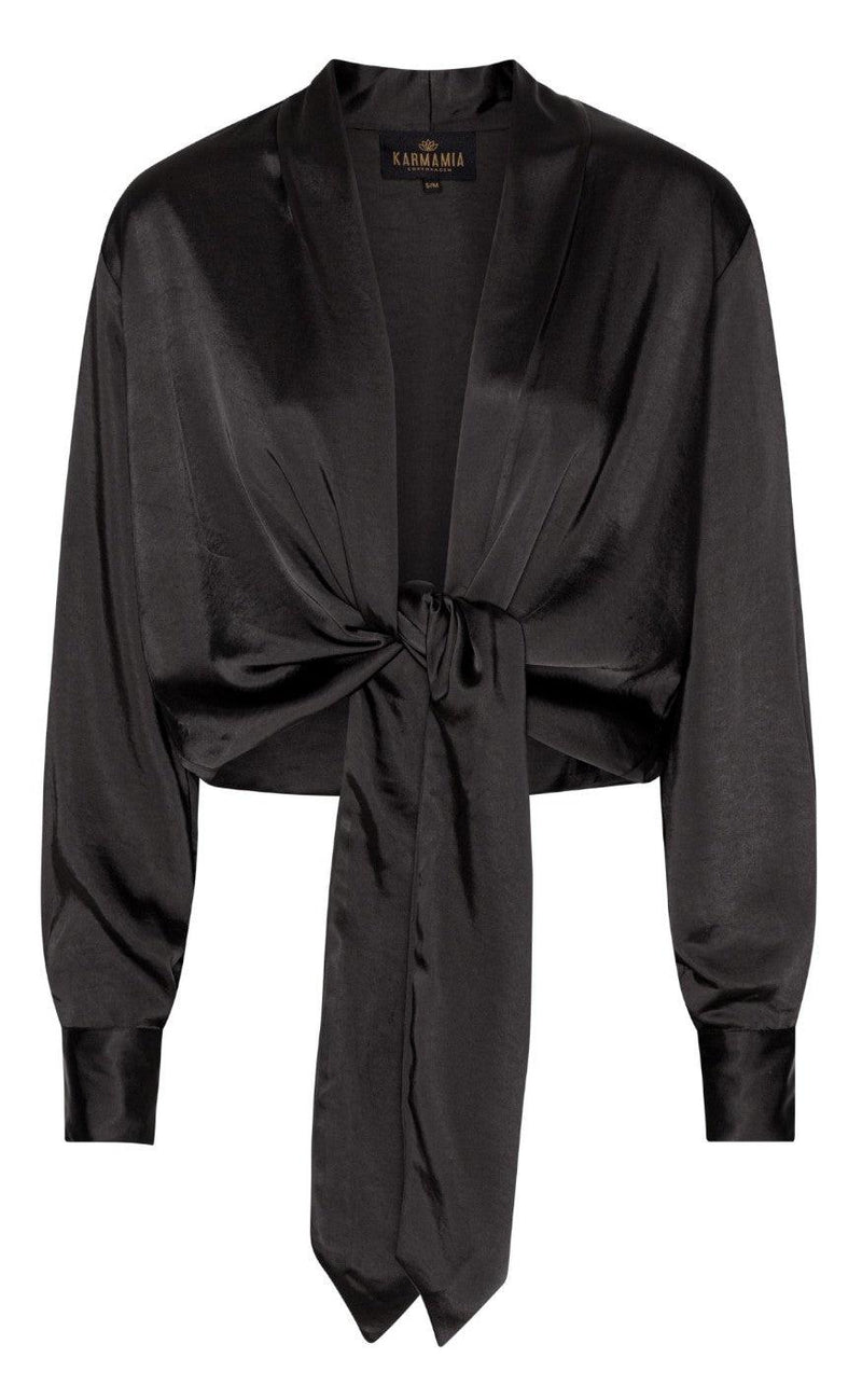 Karmamia Copenhagen Bolero / Bluse - Wrap - Black Rich Satin