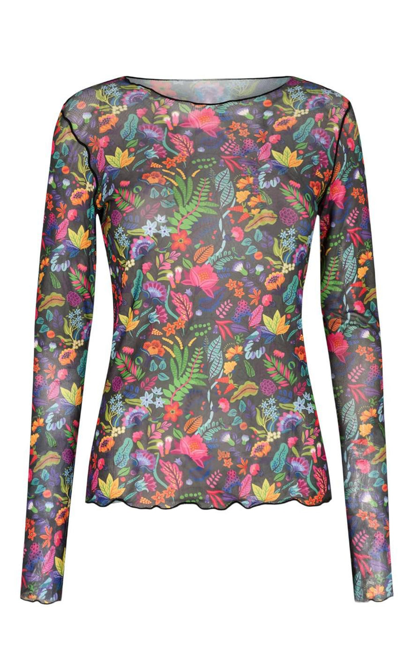 Liberte Bluse - Mesh - Colorful Forrest Black