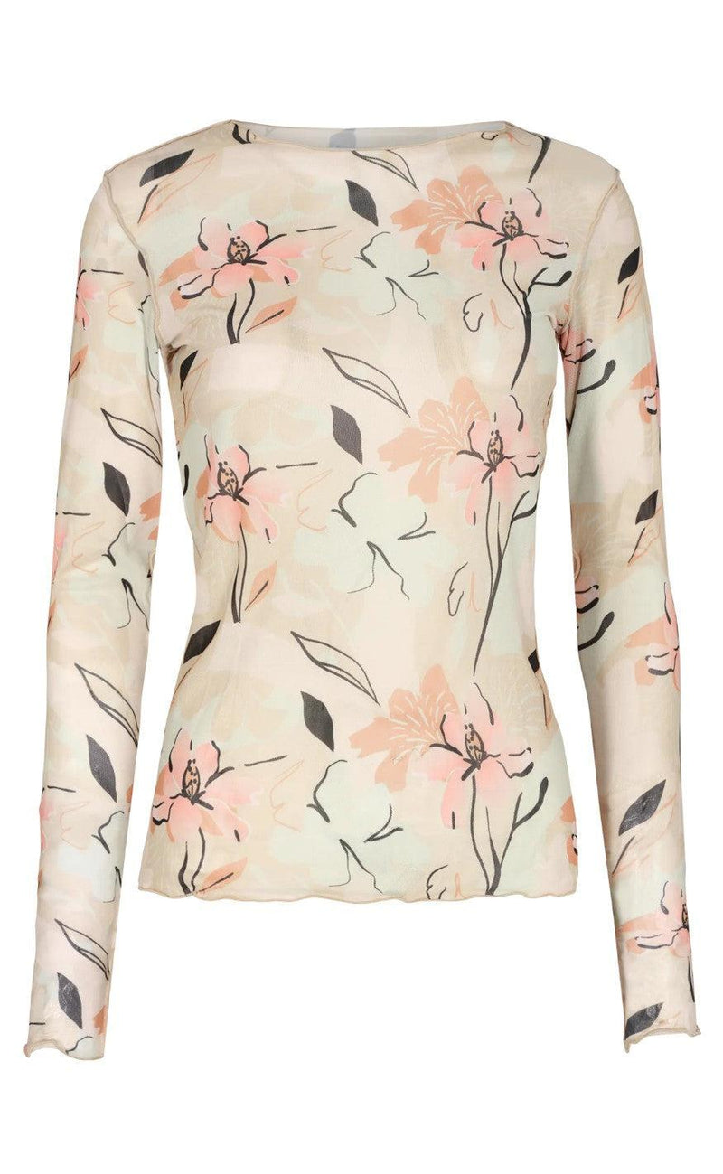 Liberte Bluse - Mesh - Creamy Flowers