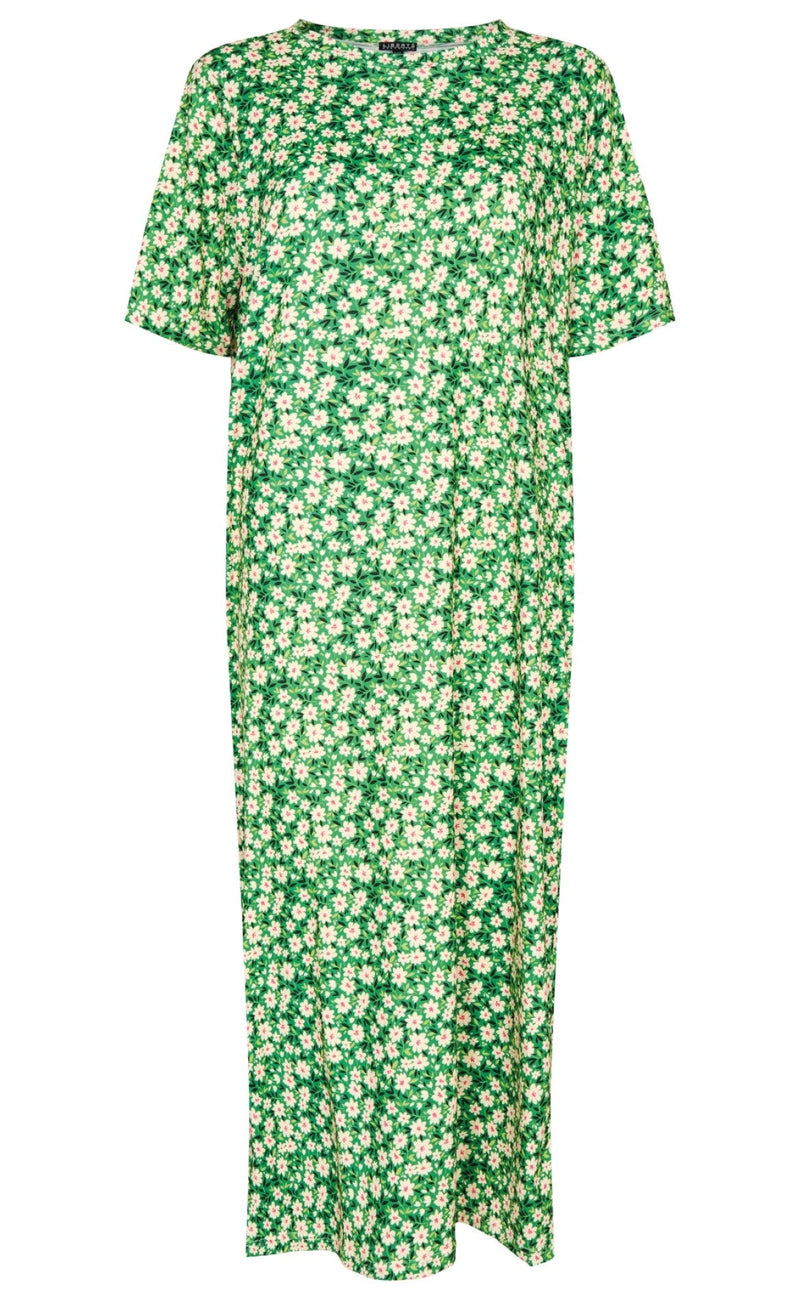 Liberte Kjole - Alma - Green Flower