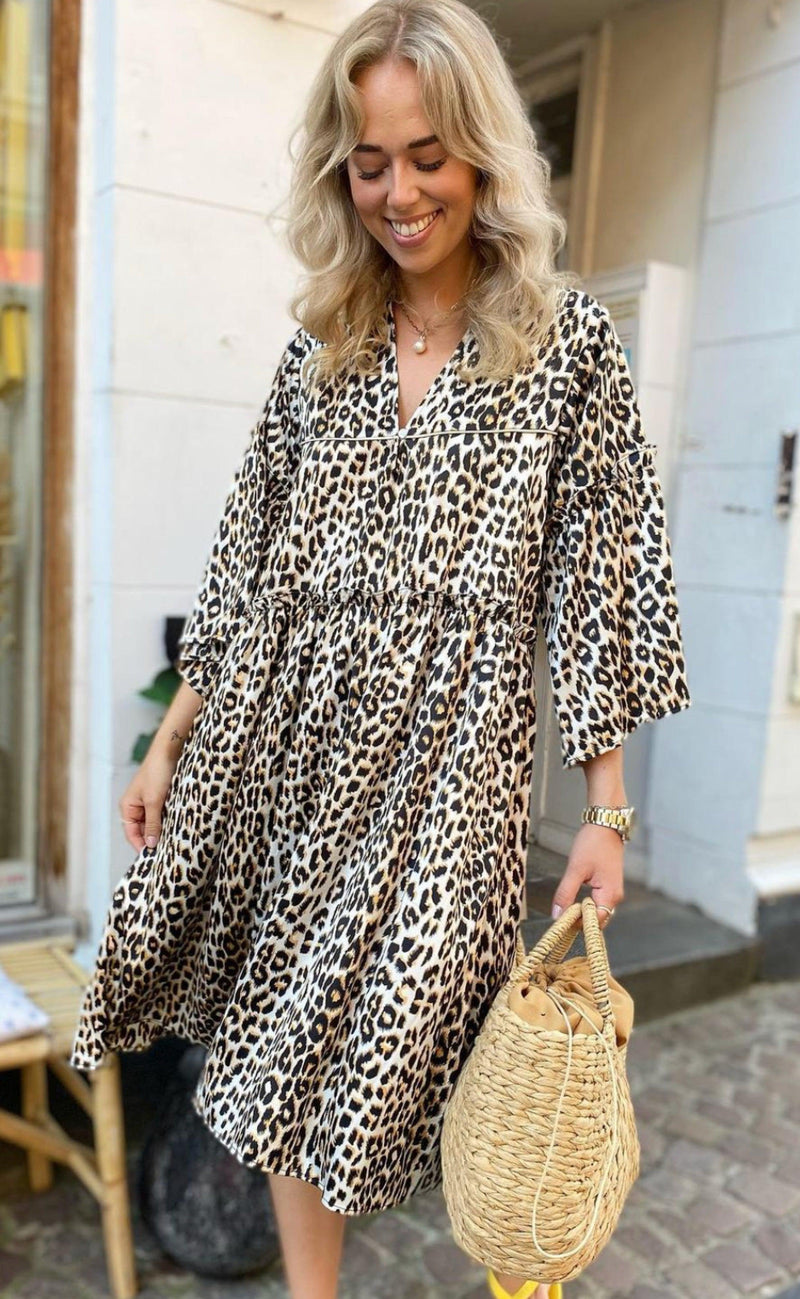 Lollys Laundry Kjole - Feline - Leopard Print