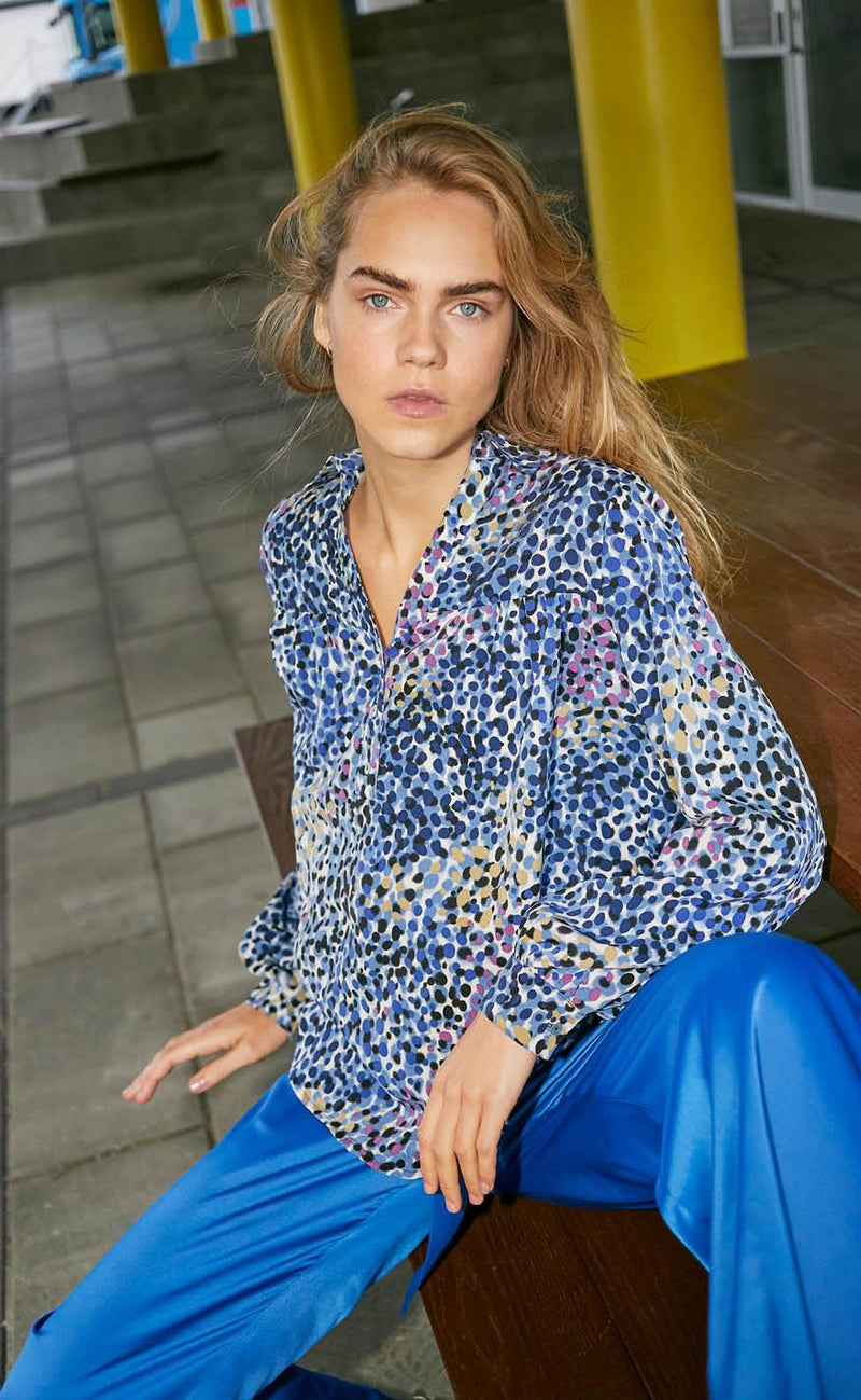 Love & Divine Bluse - Love425-7 - Blue/Dot
