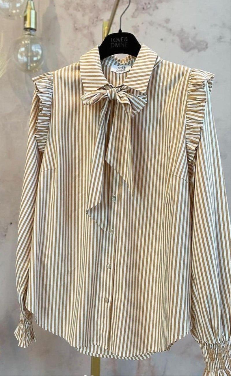 Love & Divine Bluse - Love687 - Camel / White