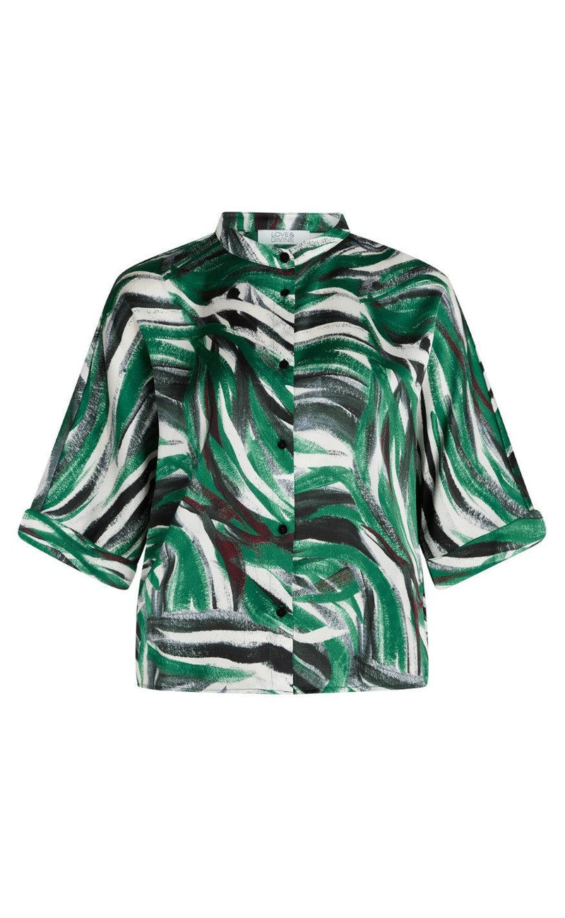 Love & Divine Bluse - Love851 - Green Comb
