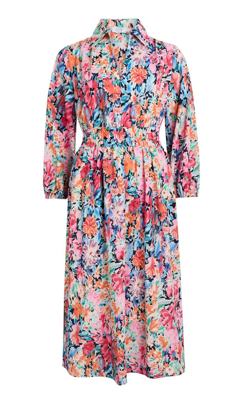 Love & Divine Kjole - Love787-1 - Multi Flower