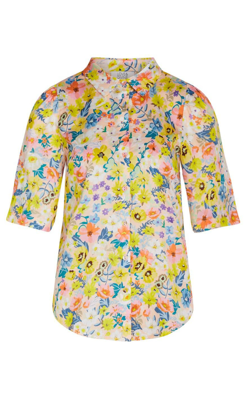 Love & Divine Skjorte - Love804-1 - Multi Flower