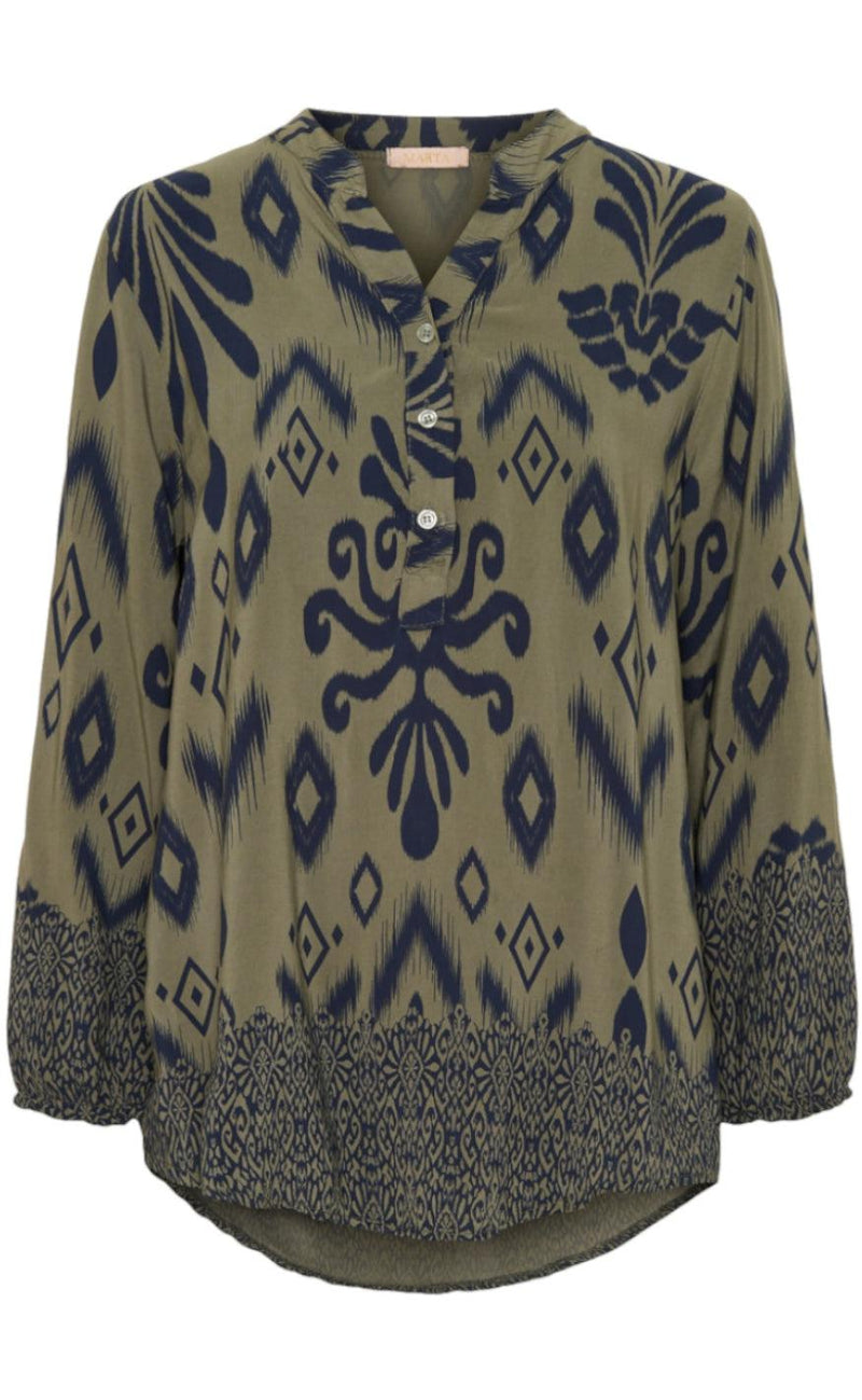 Marta Du Chateau Bluse - 2260 - Kaki Diamond