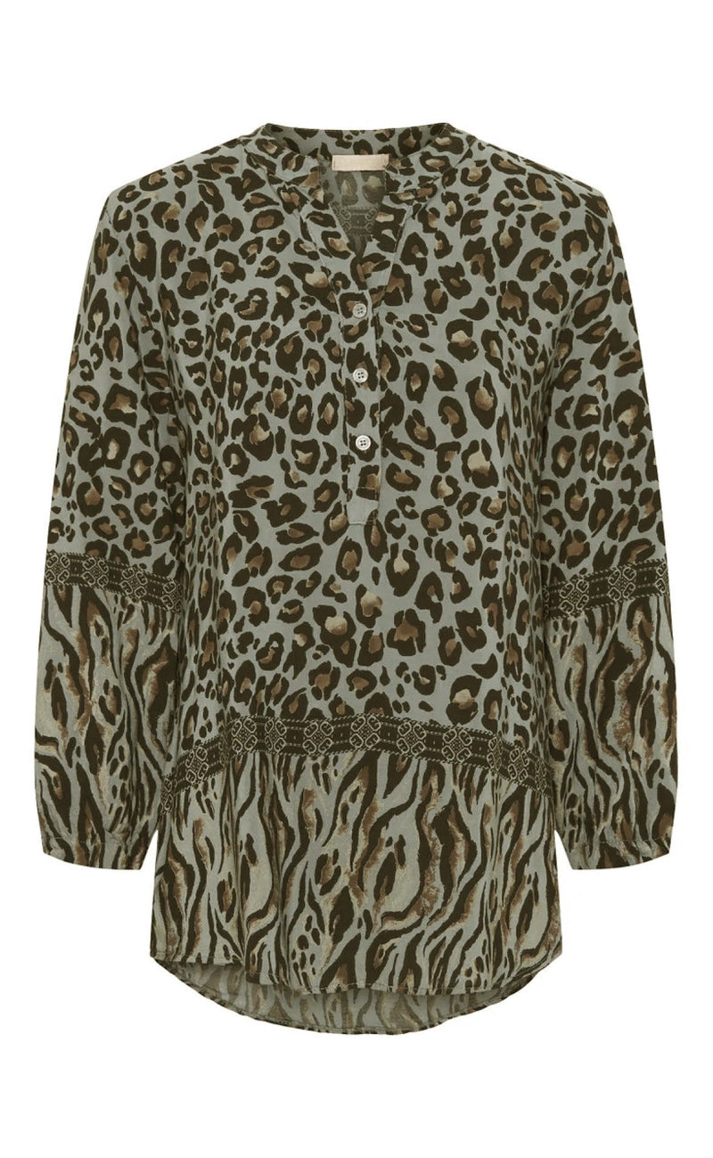 Marta Du Chateau Bluse - 2260 - Kaki Leo