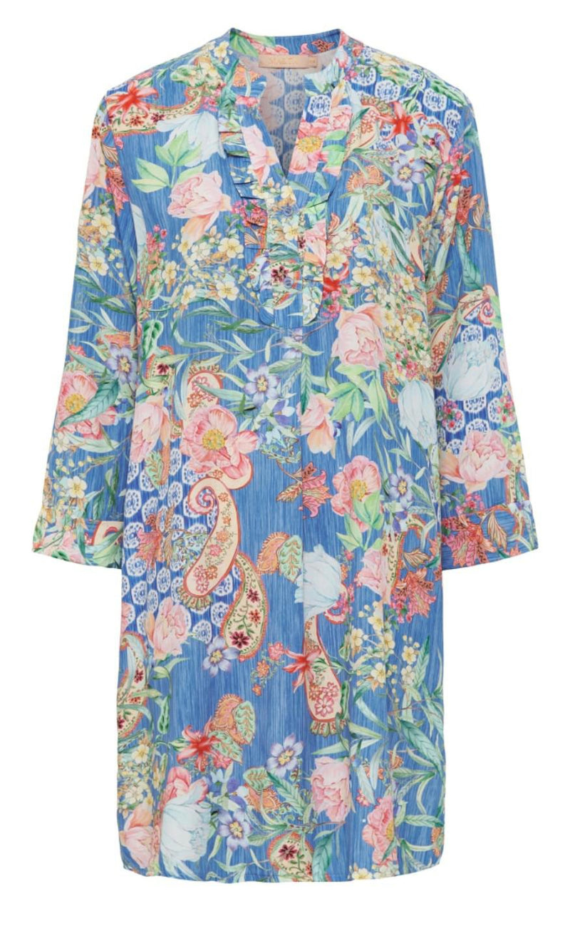 Marta Du Chateau Kjole - 2604B - Royal Blue Print