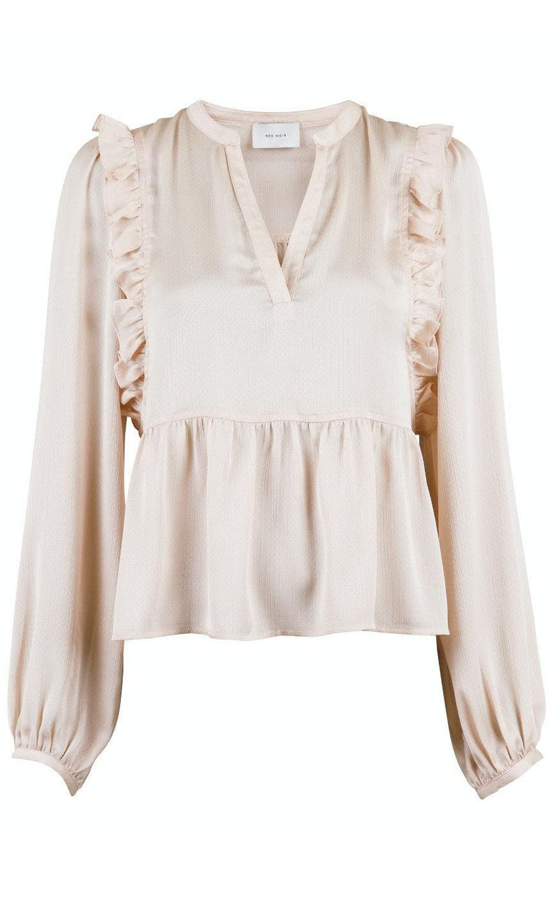 Neo Noir Bluse - Celia Solid - Creme