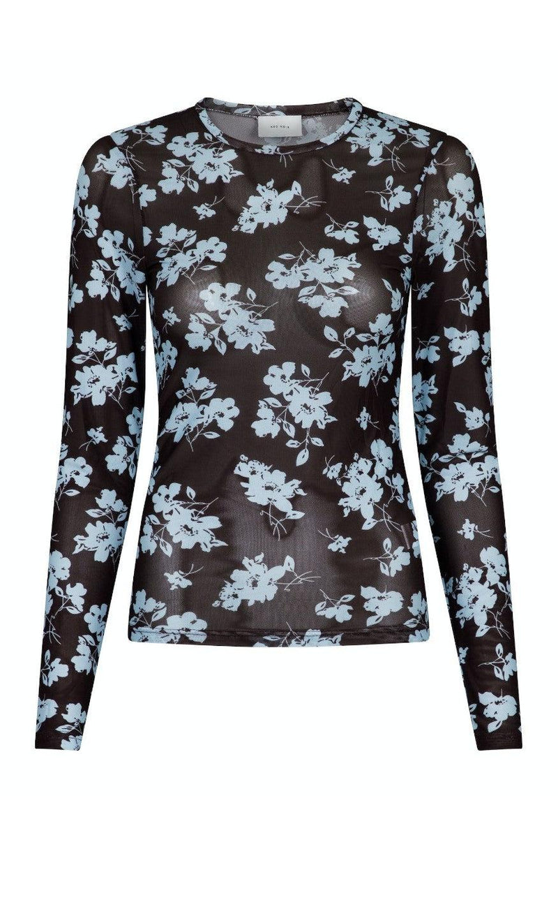 Neo Noir Bluse - Ella Flower - Chocolate Brown