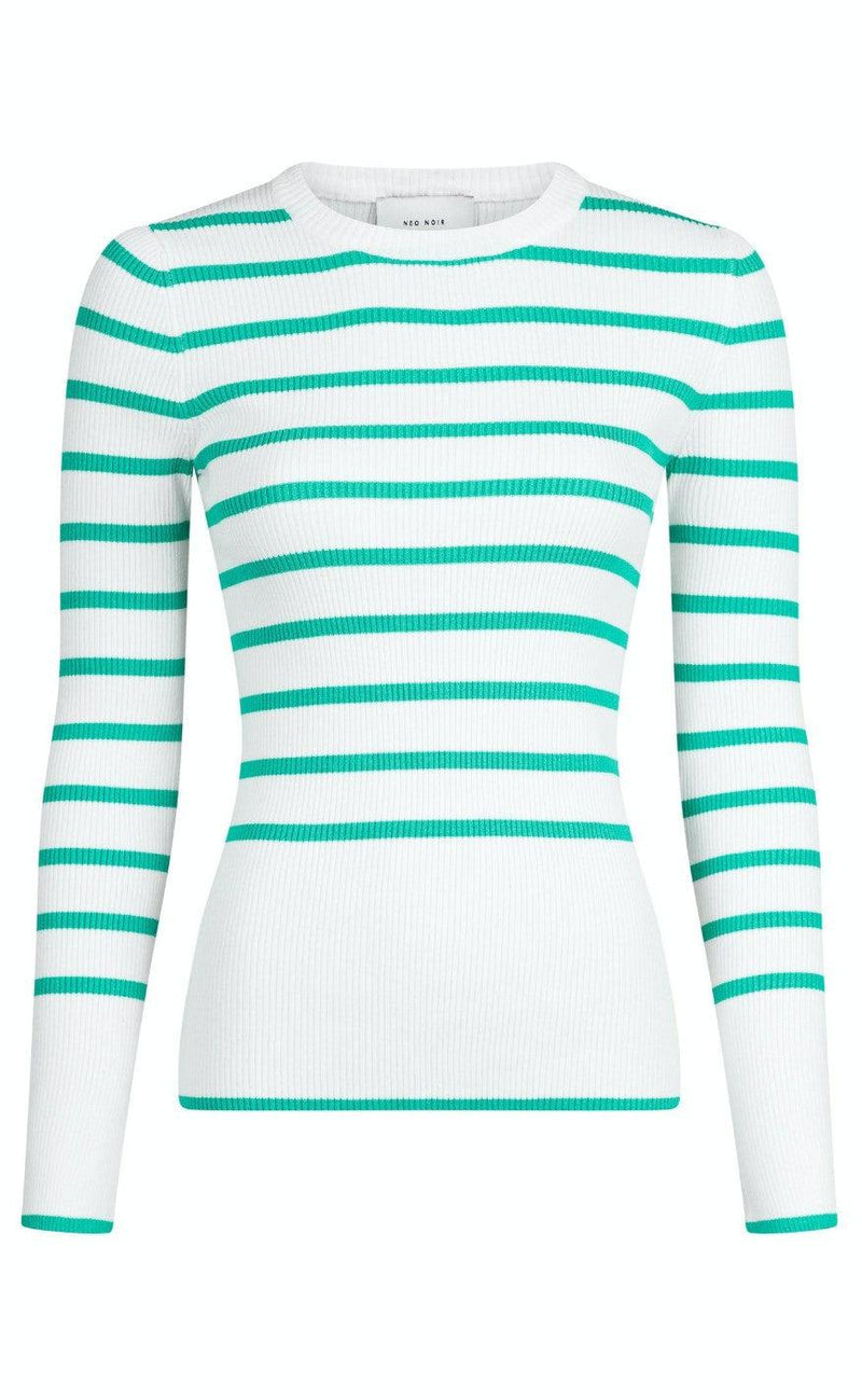 Neo Noir Bluse - Halo Mid Stripe - Green