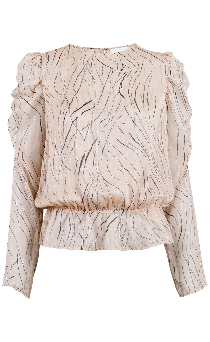 Neo Noir Bluse - Karina Slim Graphic - Creme
