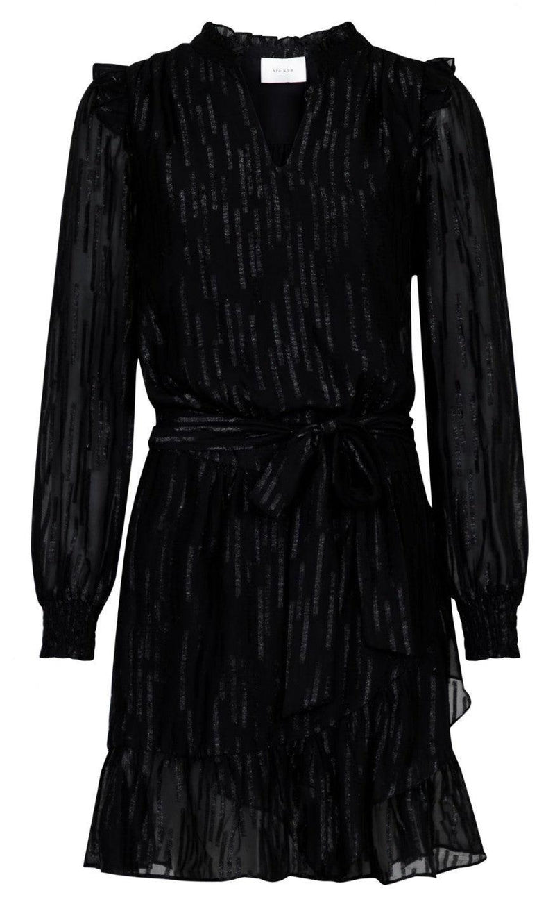 Neo Noir Kjole - Lena Soft Glitter - Black