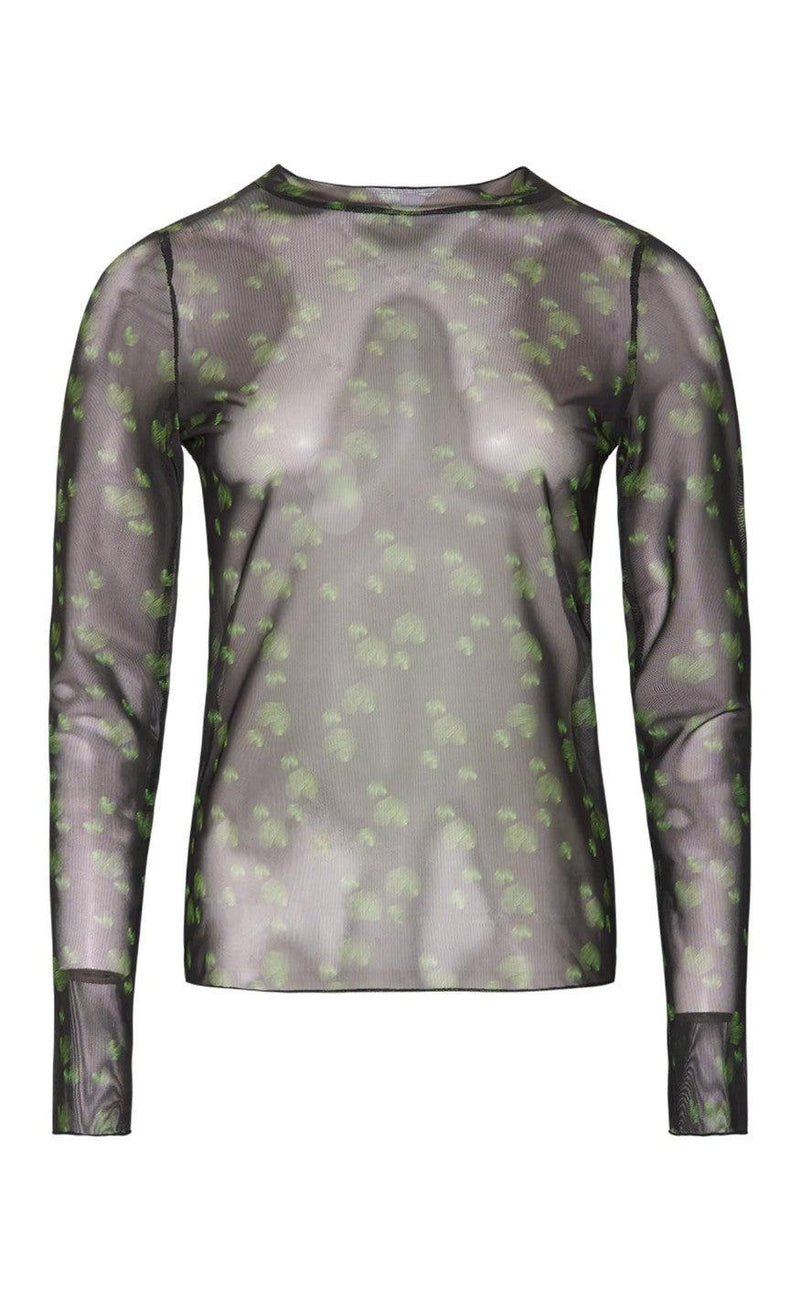 Noella Bluse - Bea Trix - Black With Green