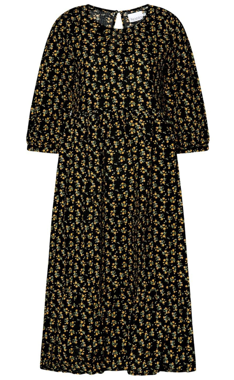 Noella Kjole - Fabiola - Black/Yellow Flower