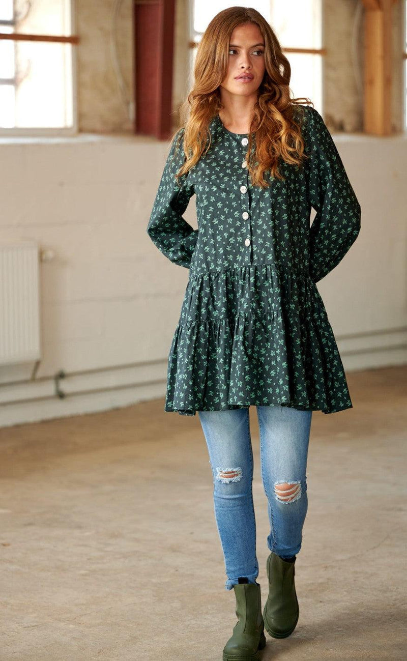 Noella Kjole - Heather - Green Flower